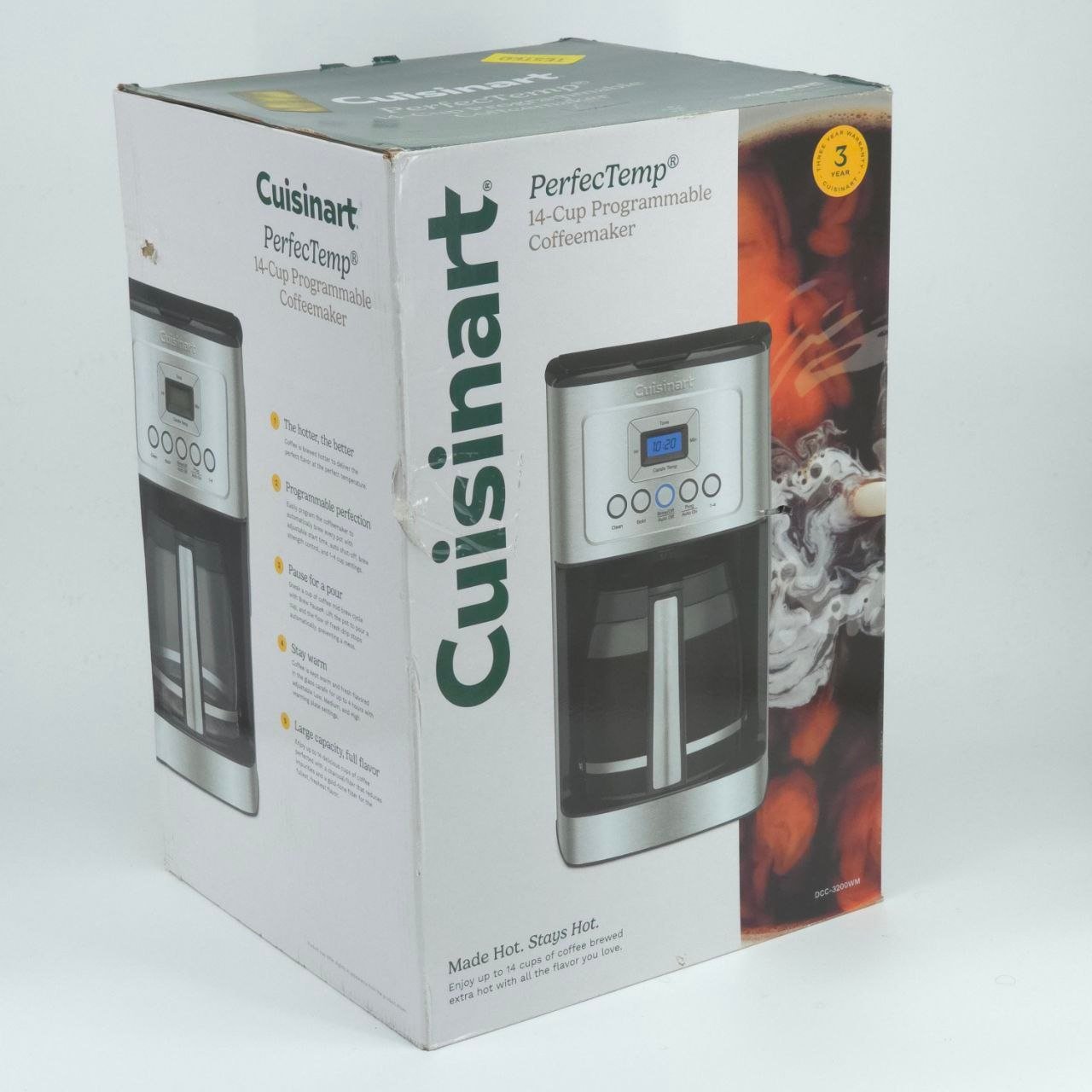 Cuisinart DCC-3200WM PerfecTemp 14-Cup Programmable Coffeemaker - White Glass - Image 6